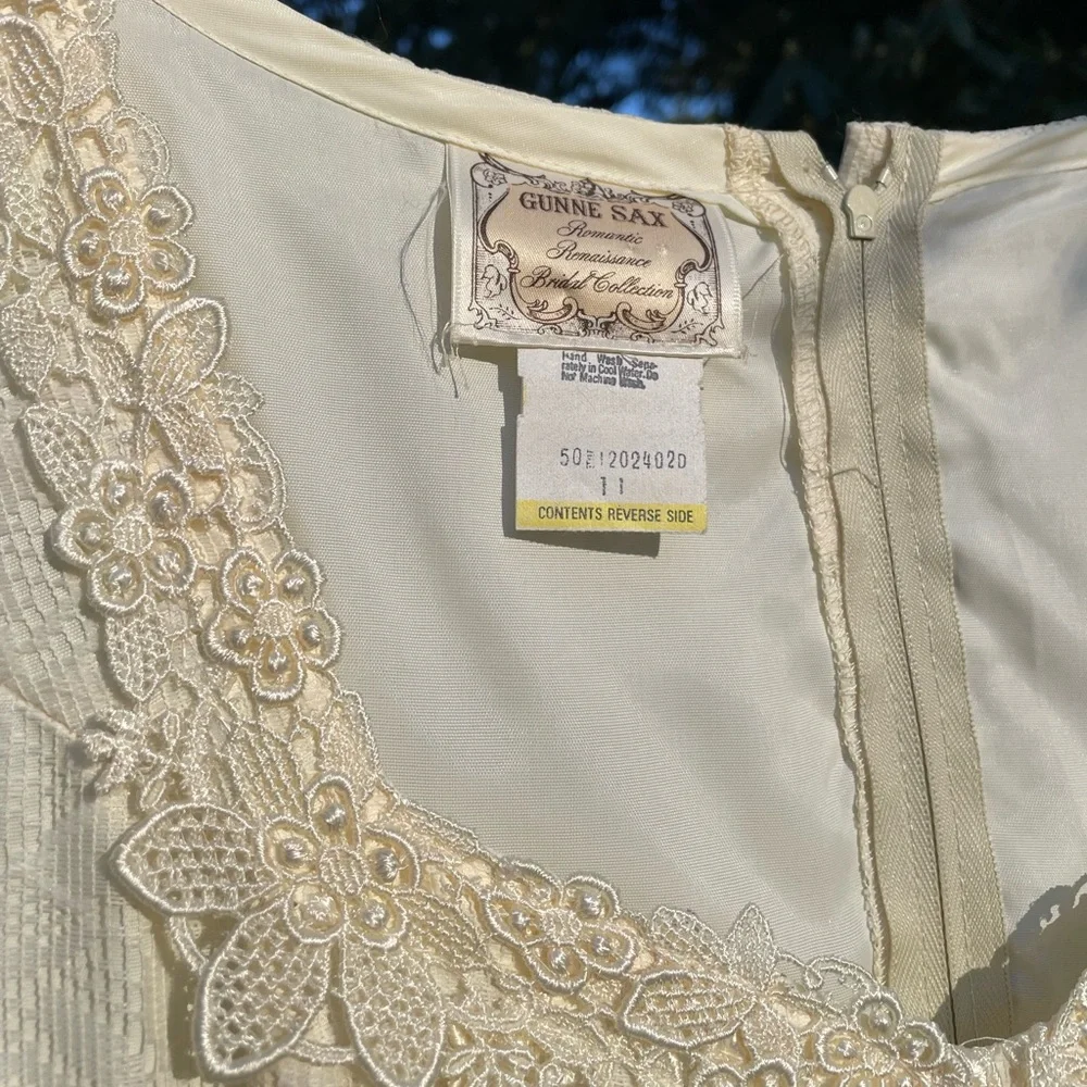 VTG 70s Gunne Sax Romantic Renaissance Bridal Collection Lace Wedding Dress sz11 - Picture 6 of 15